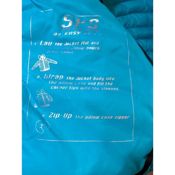 Turbine SPS Self Pack System Down Jacket Women’s Large Teal Lightweight Packable - Picture 12 of 13